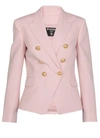 Balmain 6-button Wool Double-breasted Blazer In Rose Pâle