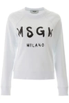 Msgm Relaxed-fit Sweatshirt With Bold Graphic Print In Optical White (white)
