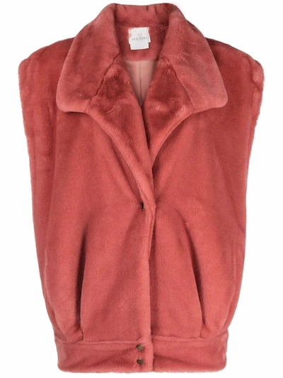 Forte Forte Faux-fur Sleeveless Jacket In Pink