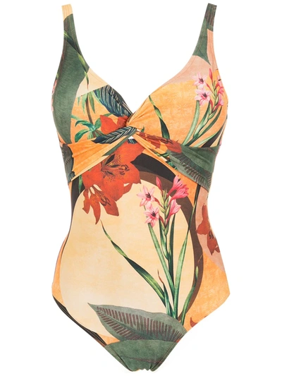 Lygia & Nanny Adriana Floral-print Swimsuit In 黄色
