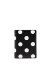 Comme Des Garçons Polka Dot-print Leather Cardholder In 黑色