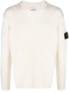 Stone Island Mens Antique Rose Brand-patch Long-sleeve Wool-blend Jumper S In Neutrals
