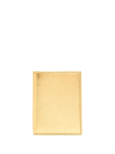 Comme Des Garçons Comme Des Garcons Wallet Laminated Leather Small Bi-fold Wallet In Gold