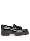 Tod's Tassel-detail Loafers In 黑色