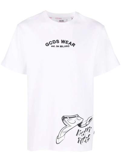 Gcds Looney Tunes Logo-print T-shirt In White