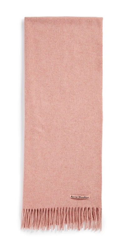 Acne Studios Canada Narrow Fringed Wool Scarf In Pink