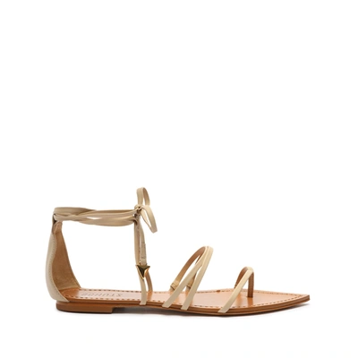 Schutz Leaf Ankle-wrap Leather Sandals In Tanino Ii | ModeSens