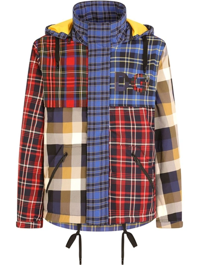 Dolce & Gabbana Check Patchwork Jacket With Dg Patch In Multicolor