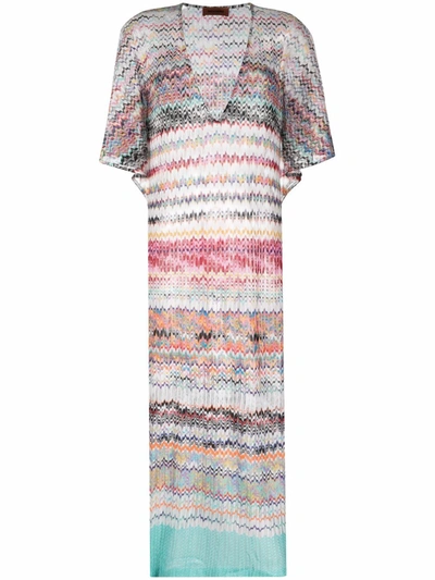 Missoni Viscose Blend Knit Cover-up Long Dress In White