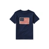 Polo Ralph Lauren Flag Cotton Jersey Tee In Cruise Navy