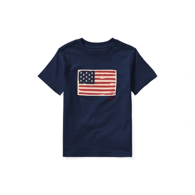 POLO RALPH LAUREN FLAG COTTON JERSEY TEE,0044510527
