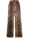Dolce & Gabbana Leopard-print Straight-leopard Pants In Nero