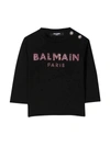 BALMAIN BLACK T-SHIRT,6P8800Z0003 930RS