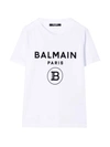 BALMAIN UNISEX WHITE T-SHIRT,6P8541Z0003 100NE