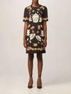 BOUTIQUE MOSCHINO DRESS MOSCHINO BOUTIQUE SHORT DRESS IN PRINTED CREPE,04295852 1555