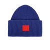ACNE STUDIOS PANSY FACE BLUE WOOL BEANIE,4070627