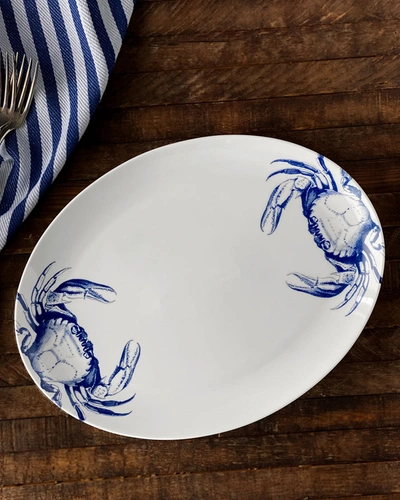 Caskata Blue Crabs Coupe Oval Platter, 14"