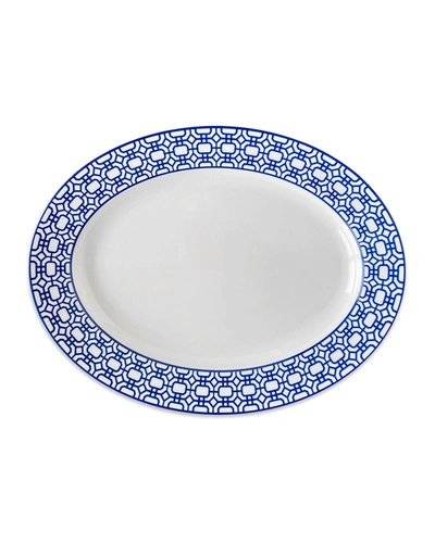 Caskata Newport Garden Gate Rimmed Oval Platter, 16"