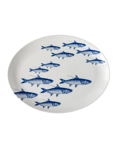 Caskata School Of Fish Coupe Oval Platter, 14"