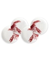 CASKATA LOBSTERS RED CANAPES PLATE, SET OF 4,PROD244020023