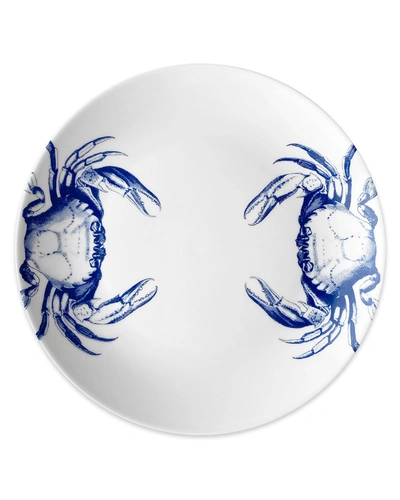 Caskata Blue Crabs Coupe Dinner Plates, Set Of 4