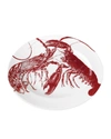 CASKATA RED LOBSTERS RIMMED OVAL PLATTER,PROD244030101