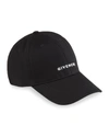 Givenchy Men's Embroidered-logo Baseball Cap In Black