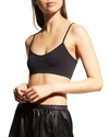 Hanro Touch Feeling Spaghetti Strap Crop Top In Black