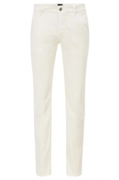 Hugo Boss - Slim Fit Casual Chinos In Brushed Stretch Cotton - Light Beige