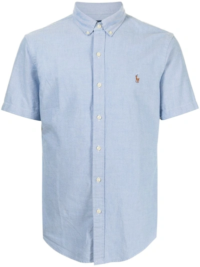 POLO RALPH LAUREN LOGO-EMBROIDERED OXFORD SHORT-SLEEVE SHIRT