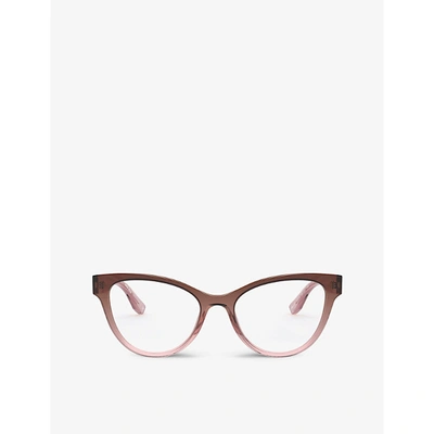 Miu Miu Women's Brown Mu01tv Cat's-eye Frame Acetate Optical Glasses