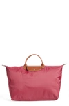 Longchamp 'le Pliage' Overnighter In Fig