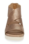 Eileen Fisher Sport Platform Sandal In Bronze Metallic