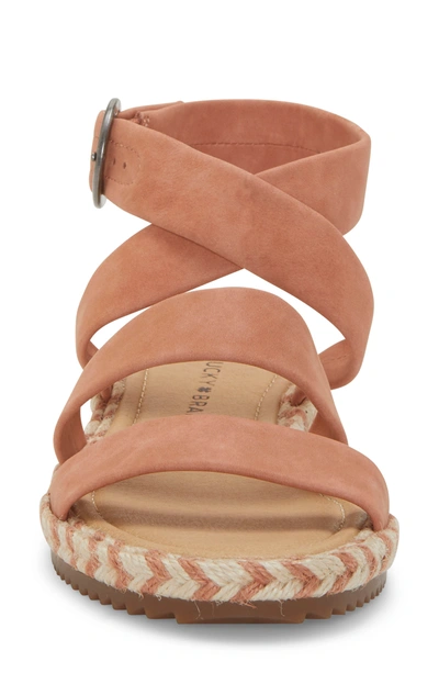 Lucky Brand Delfinne Leather Sandal In Vintage Pear Leather