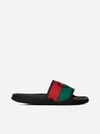 GUCCI GG LOGO AND WEB RUBBER SLIDES