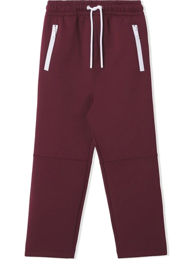 Burberry Kids' Logo-patch Track Pants In Red