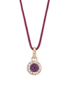 Pomellato Women's M'ama Non M'ama 18k Rose Gold, Amethyst & Diamond Pendant Necklace