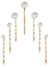 Jennifer Behr Perla Set Of Seven Faux Pearl-embellished Gold-tone Hair Slides