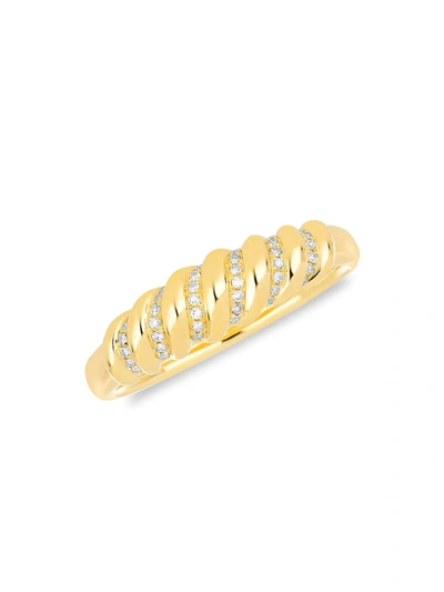 Ef Collection Women's 14k Yelllow Gold & Diamond Jumbo Twist Ring In Yellow Gold