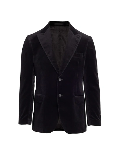 Saks Fifth Avenue Collection Velvet Peak Lapel Jacket In Black