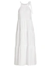 Bella Dahl Tiered Halter Midi Dress In White