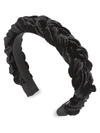 Jennifer Behr Lori Braided Velvet Headband In Black