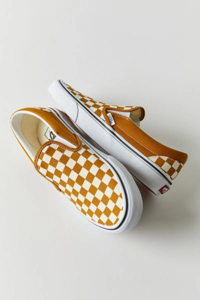 Vans Retro Checkerboard Slip-on Sneaker In Honey