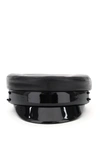 Ruslan Baginskiy Patent Leather-trim Baker Boy Hat In Black