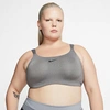 Nike Women's Dri-fit Bold High-support Wire Sports Bra (plus Size) In Carbon Heather/black