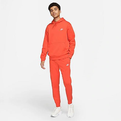 Nike Sportswear Club Fleece Jogger Pants In Team Orange/team Orange/white