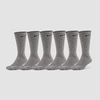 Nike Everyday Plus Cushioned Crew Training Socks (6-pack) In Carbon Heather/black