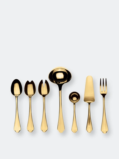Mepra Dolce Vita Mirror Oro Serve Set, 7 Piece In Gold-tone