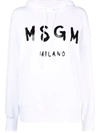 MSGM LOGO-PRINT COTTON HOODIE