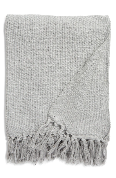 Nordstrom Woven Cotton Throw Blanket In Grey Silk